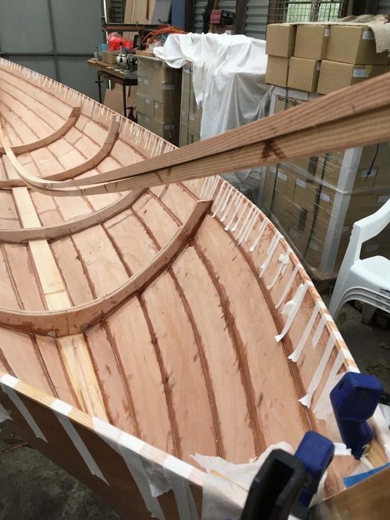 Day 52, Gunwale veneer and plank 2