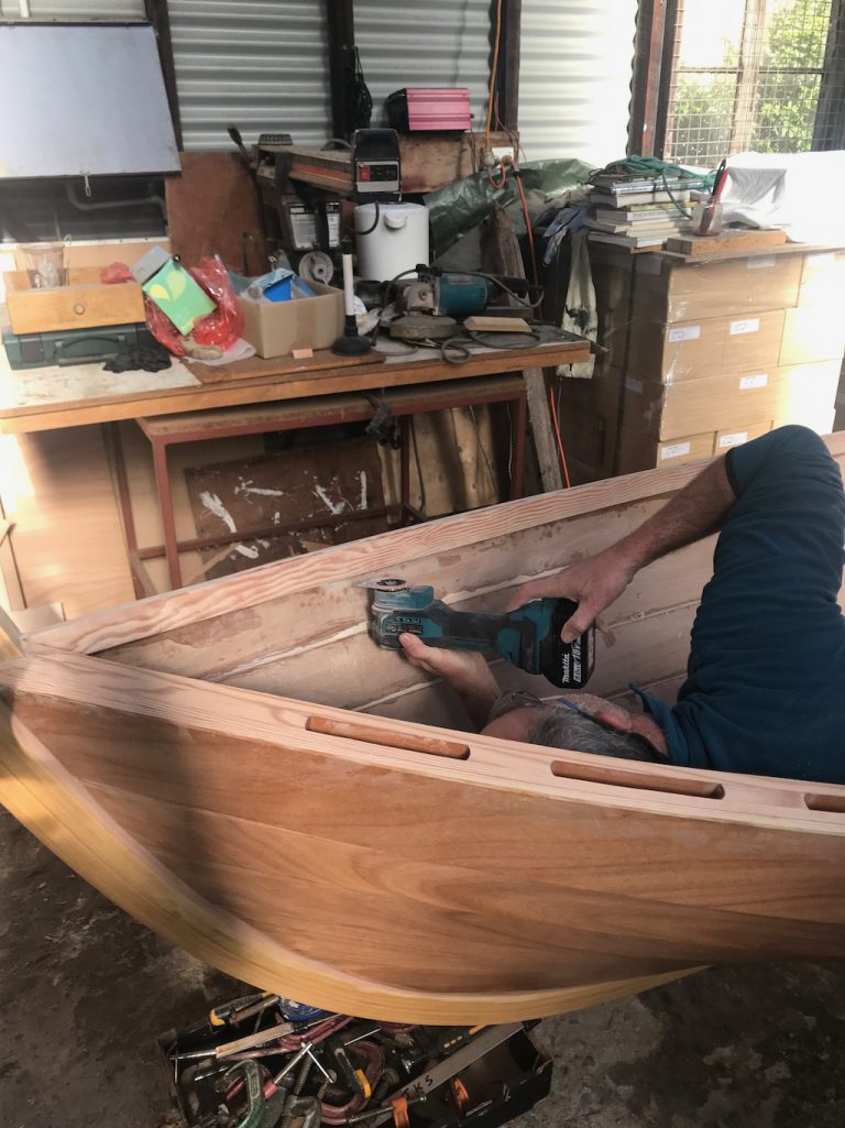 Day 70, Glueing on the outer gunwales