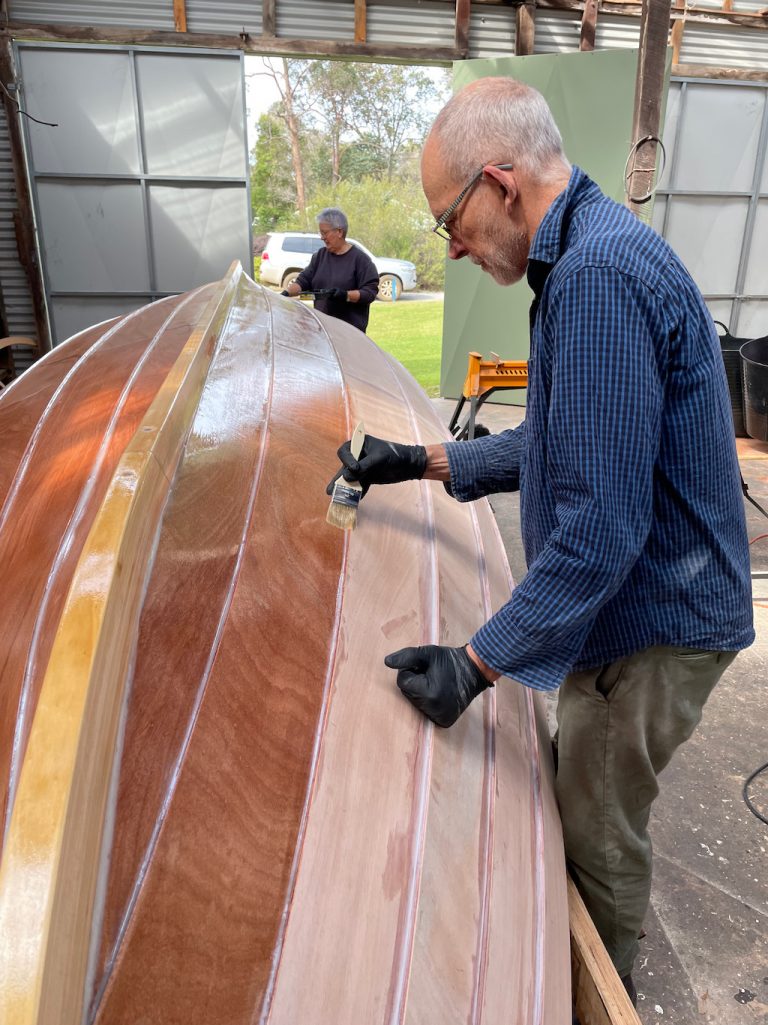 Day 82, Boat 2 resin coat 1.