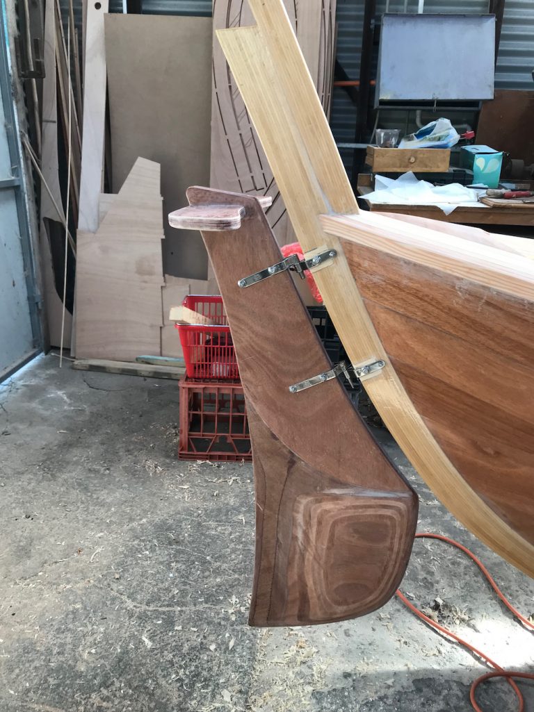 Day 120, Hanging the rudder and sanding